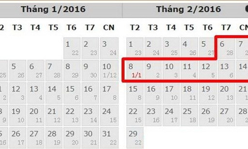 Thông báo chính thức lịch nghỉ Tết Bính Thân