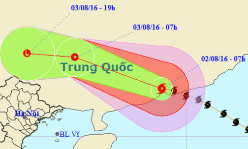 Bão Nida vào Trung Quốc, gây mưa to cho Bắc Bộ