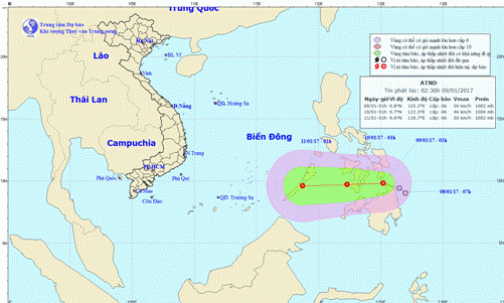 Áp thấp nhiệt đới đã vào miền Nam Philippines