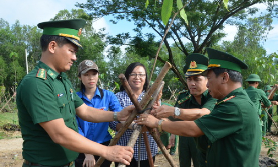 Đoàn thanh niên Bộ đội Biên phòng Long An phát động Lễ trồng cây “Đời đời nhớ ơn Bác”