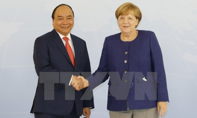 Thủ tướng Nguyễn Xuân Phúc hội đàm với Thủ tướng Đức Angela Merkel