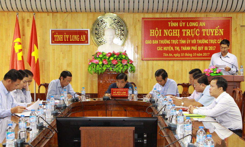 Long An: Thường trực Tỉnh ủy giao ban trực tuyến quý III năm 2017