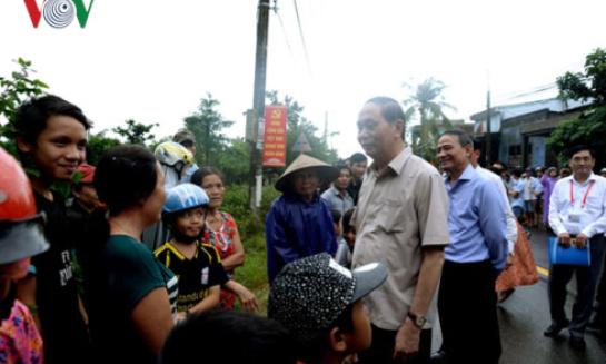Chủ tịch nước kiểm tra công tác khắc phục bão lũ tại Đà Nẵng