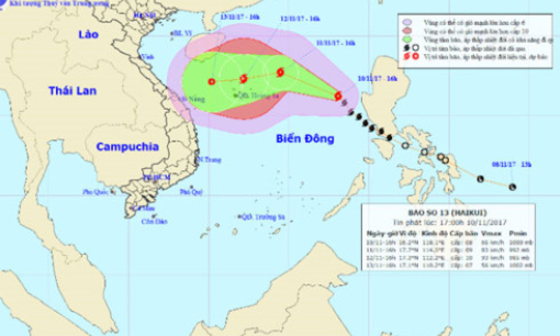 Bão số 13 diễn biến phức tạp, gió giật cấp 12
