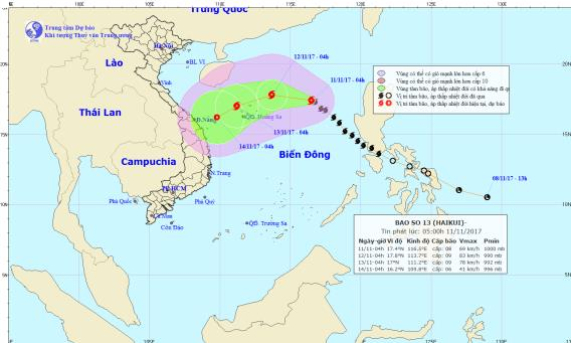 Bão số 13 tăng cấp và diễn biến phức tạp do không khí lạnh liên tục tăng cường