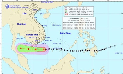 Vùng biển từ Bà Rịa-Vũng Tàu đến Cà Mau có gió mạnh cấp 9, giật cấp 12