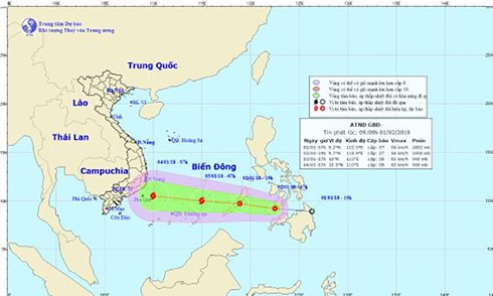 Áp thấp nhiệt đới trên Biển Đông có xu hướng mạnh lên thành bão