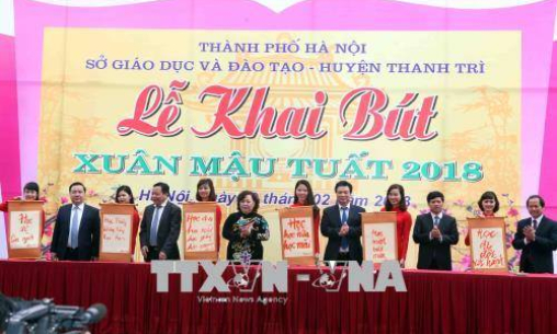 Lễ khai bút đầu Xuân của ngành Giáo dục và Đào tạo Thủ đô