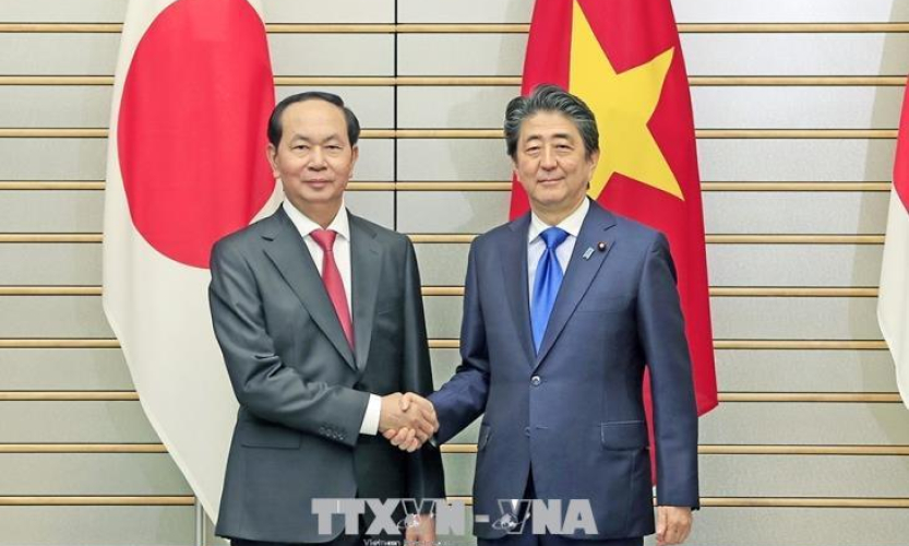 Chủ tịch nước Trần Đại Quang hội đàm với Thủ tướng Nhật Bản Shinzo Abe