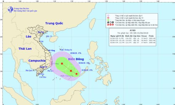 Chủ động ứng phó với vùng áp thấp trên khu vực giữa và Nam biển Đông