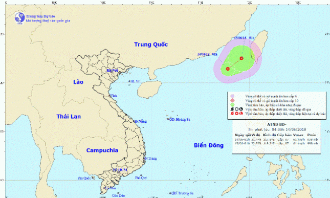 Xuất hiện áp thấp nhiệt đới trên biển Đông, sức gió giật cấp 9