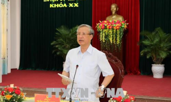 Thường trực Ban Bí thư Trần Quốc Vượng làm việc tại Bình Định