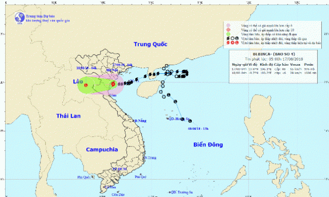 Bão số 4 suy yếu khi đi vào vùng biển Thái Bình &#8211; Nghệ An