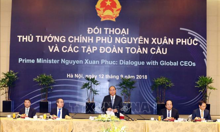 Thủ tướng Nguyễn Xuân Phúc đối thoại với các tập đoàn toàn cầu