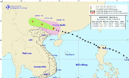 Bão số 6 gây gió mạnh cấp 6, giật cấp 7 ở đảo Cô Tô và Bạch Long Vĩ