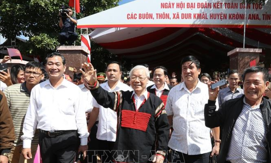 Tổng Bí thư, Chủ tịch nước Nguyễn Phú Trọng dự Ngày hội Đại đoàn kết toàn dân tộc tại Đắk Lắk