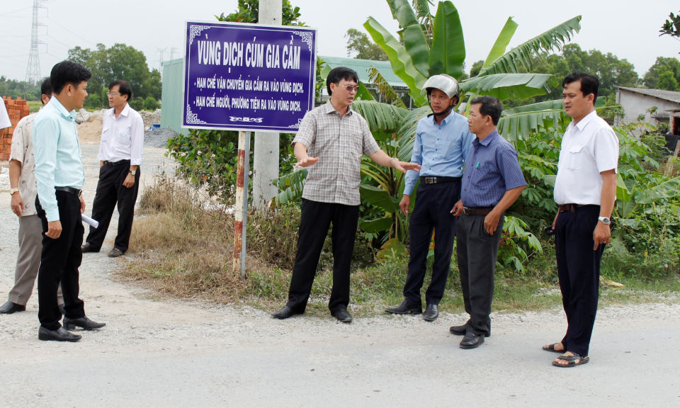 Kiểm tra công tác khống chế, dập dịch cúm gia cầm H5N1 tại Cần Đước