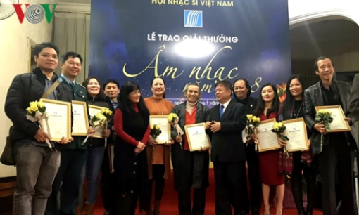 61 tác phẩm giành giải thưởng âm nhạc Hội Nhạc sĩ Việt Nam năm 2018
