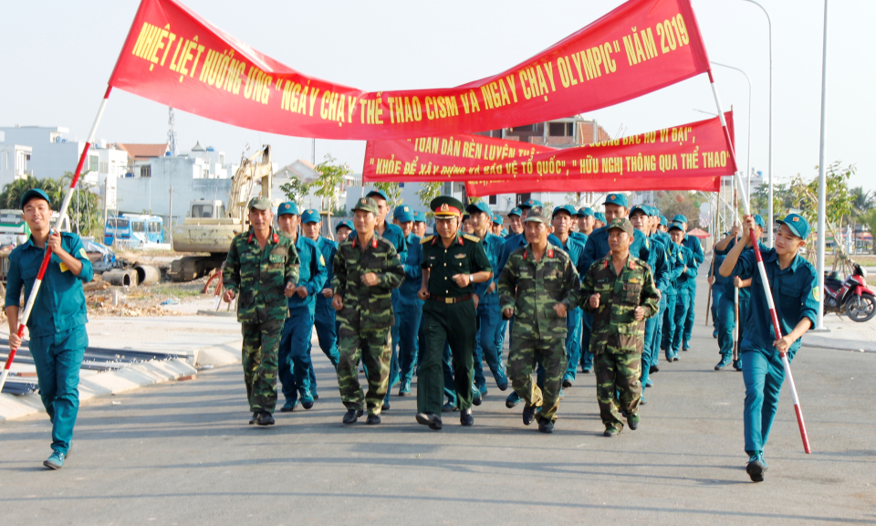 Lực lượng vũ trang Cần Đước tổ chức Ngày chạy thể thao do CIMS phát động