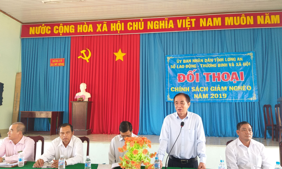 Sở Lao động, Thương binh và xã hội tỉnh đối thoại với hộ nghèo, hộ cận nghèo tại Đức Huệ