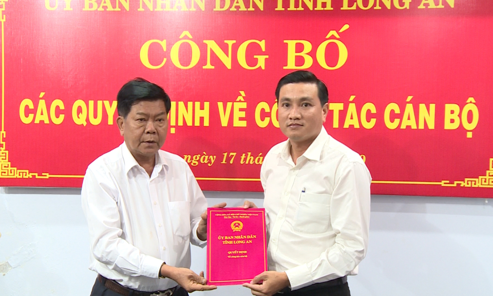 Ông Võ Minh Thành được bổ nhiệm giữ chức vụ giám đốc Sở Tài nguyên và Môi trường