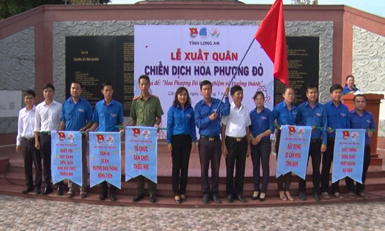 Tỉnh Đòan Long An: Lễ xuất quân Chiến dịch Hoa phượng đỏ năm 2019