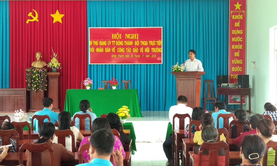 Đức Huệ: Đối thoại trực tiếp với nhân dân thị trấn Đông Thành về vấn đề môi trường