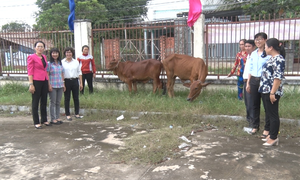 Đức Hòa: Trao bò giống cho phụ nữ có hoàn cảnh khó khăn