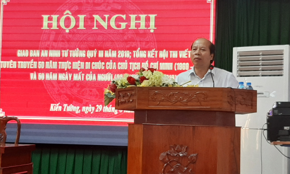 TX Kiến Tường: Hội nghị giao ban công tác an ninh tư tưởng quý III năm 2019