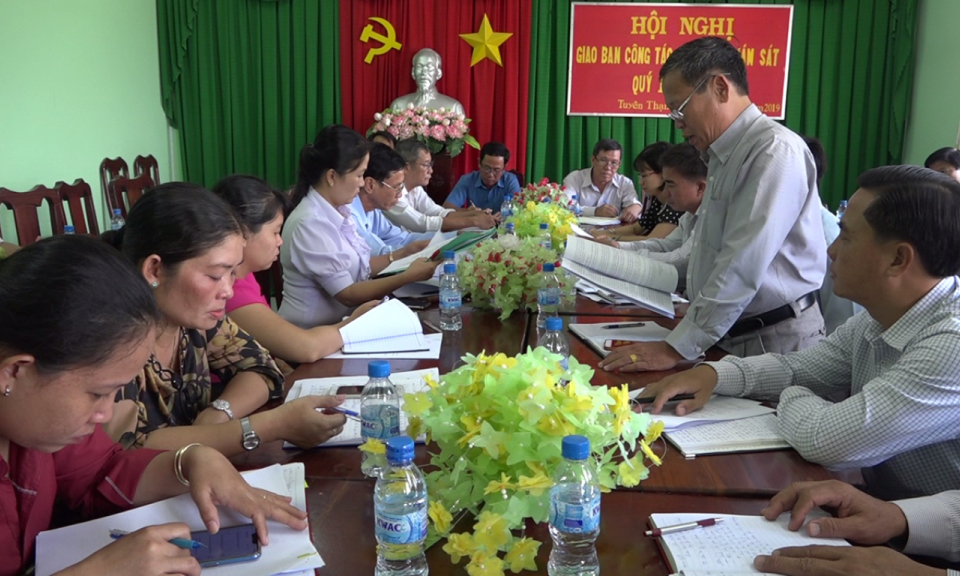 TX Kiến Tường: Giao ban công tác kiểm tra, giám sát quí III năm 2019