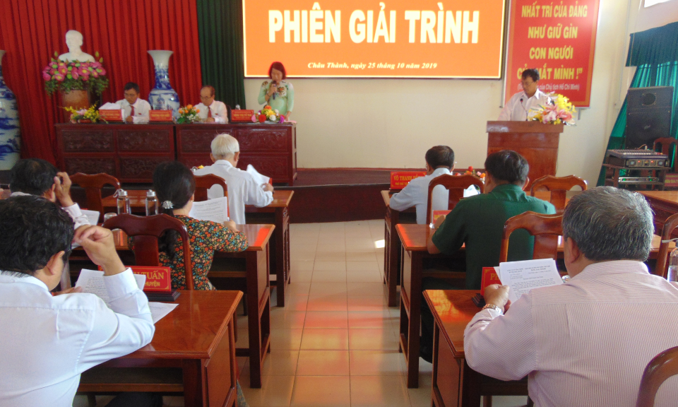 Hội nghị chất vấn giữa hai kỳ họp của Thường trực HĐND huyện Châu Thành