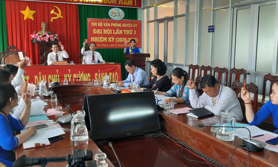 Đại hội điểm Chi bộ Văn phòng huyện Tân Thạnh, nhiệm kỳ 2020-2023