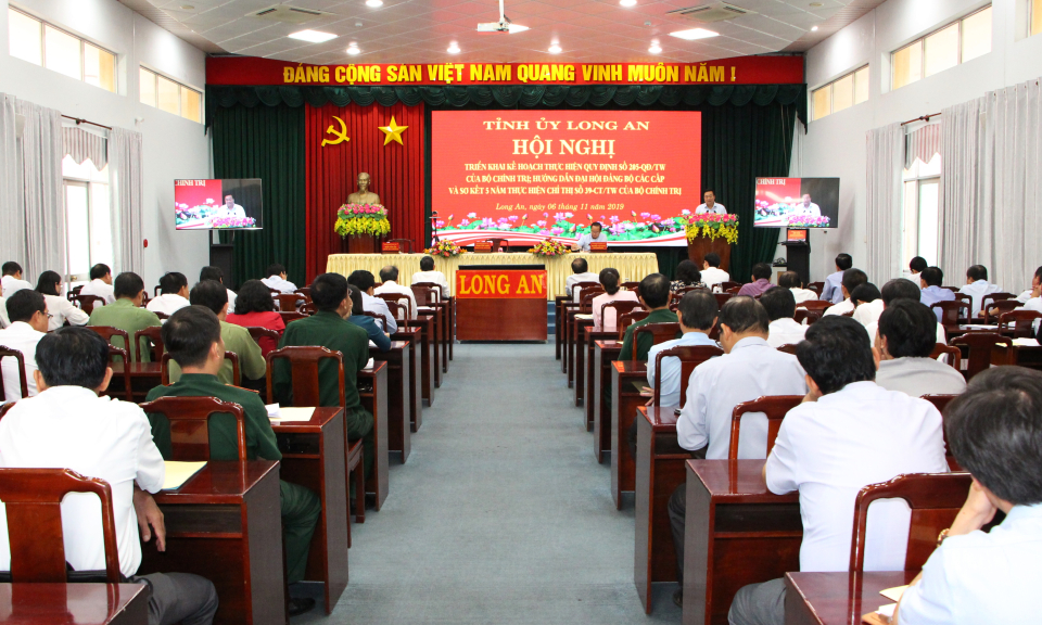 Long An triển khai kế hoạch thực hiện quy định số 205 của Bộ chính trị về Đại hội đảng bộ các cấp