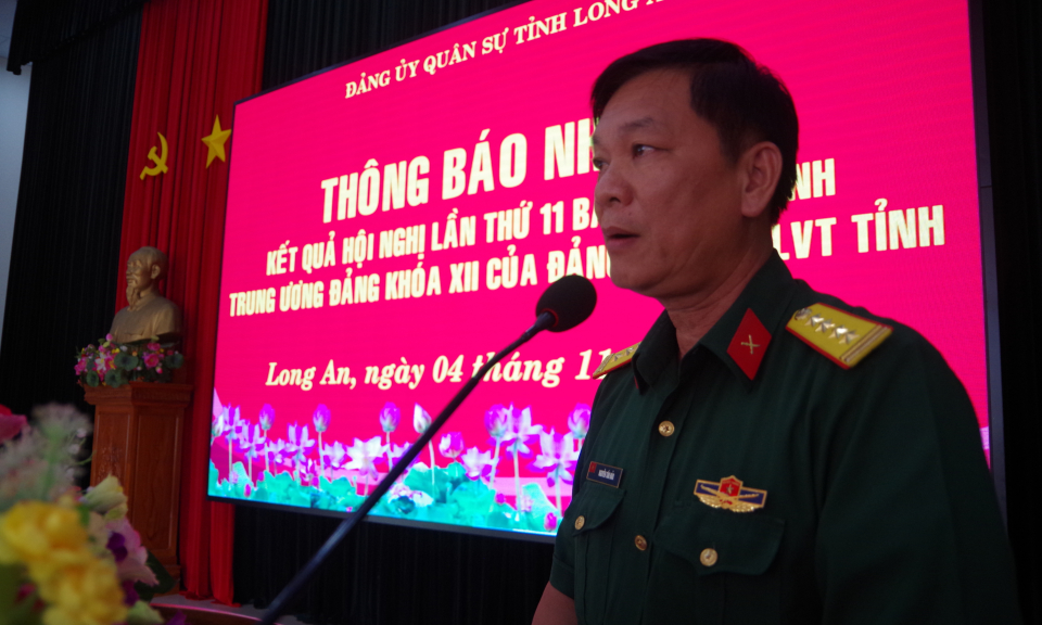 Đảng ủy Quân sự tỉnh báo cáo nhanh kết quả Hội nghị lần thứ 11 BCH Trung ương Đảng (khóa XII)