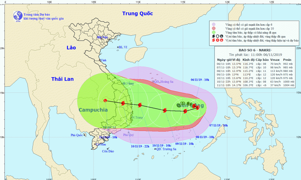 Bão số 6 di chuyển nhanh, không ngừng mạnh lên