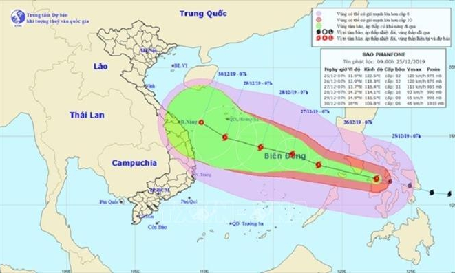 Bão Phanfone đi vào Biển Đông và trở thành cơn bão số 8 năm 2019