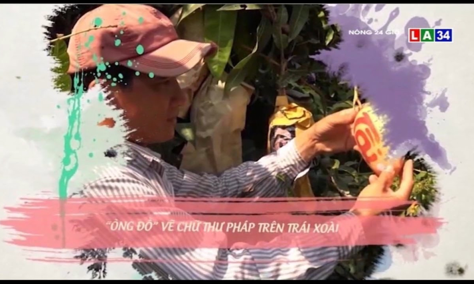 &#8220;Ông đồ&#8221; vẽ thư pháp trên trái xoài