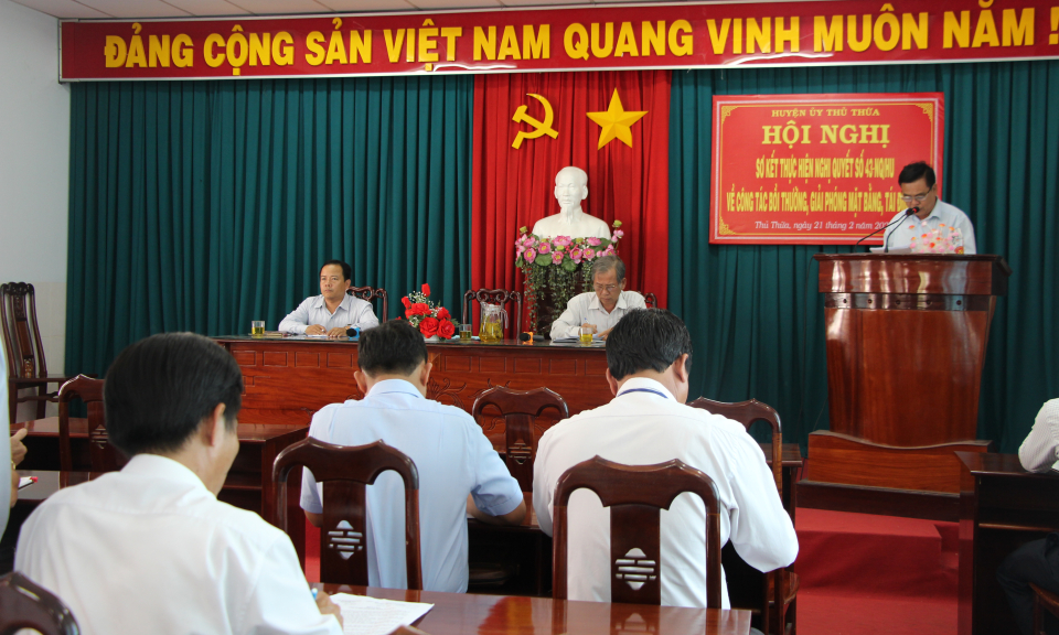Thủ Thừa: Sơ kết công tác bồi thường, giải phóng mặt bằng và hỗ trợ tái định cư