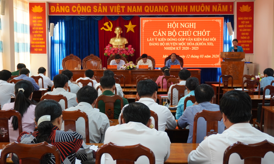Mộc Hóa: Lấy ý kiến đóng góp văn kiện Đại hội Đảng bộ huyện (khóa XII) nhiệm kỳ 2020-2025