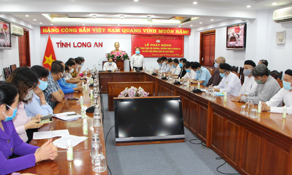 UBMTTQ Việt Nam tỉnh Long An phát động ủng hộ phòng, chống dịch Covid-19