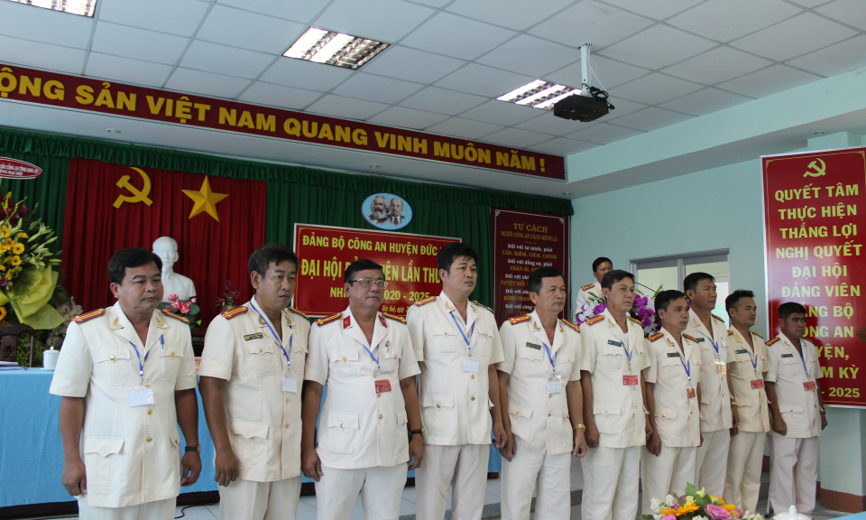 Đại hội đảng viên Đảng bộ công an huyện Đức Huệ lần thứ VII, nhiệm kỳ 2020 – 2025 thành công