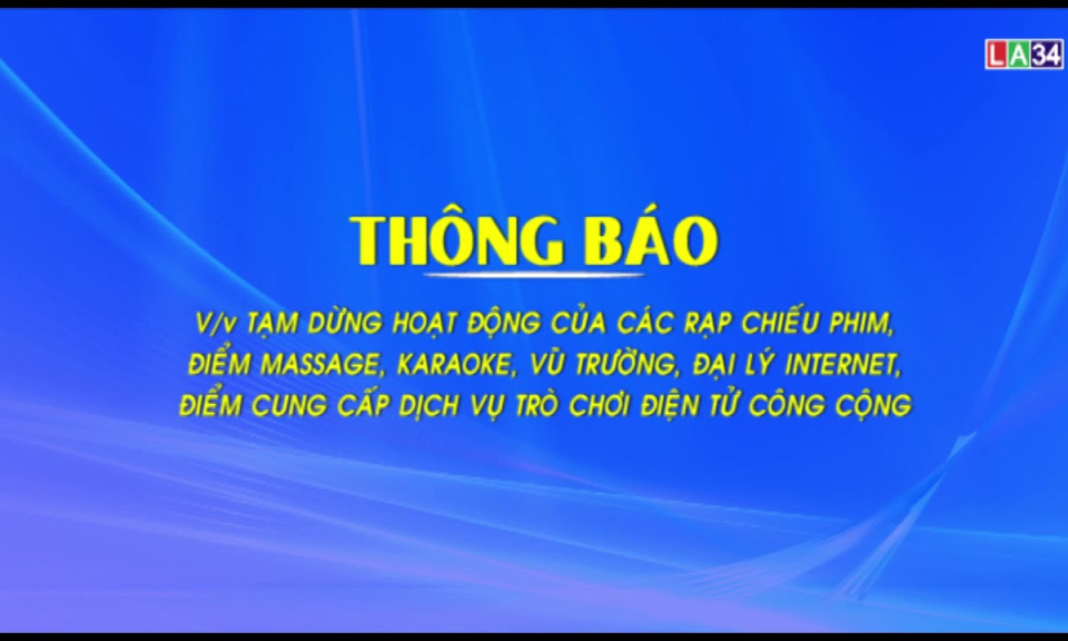 Thông báo: Tạm dừng các họat động vui chơi giải trí