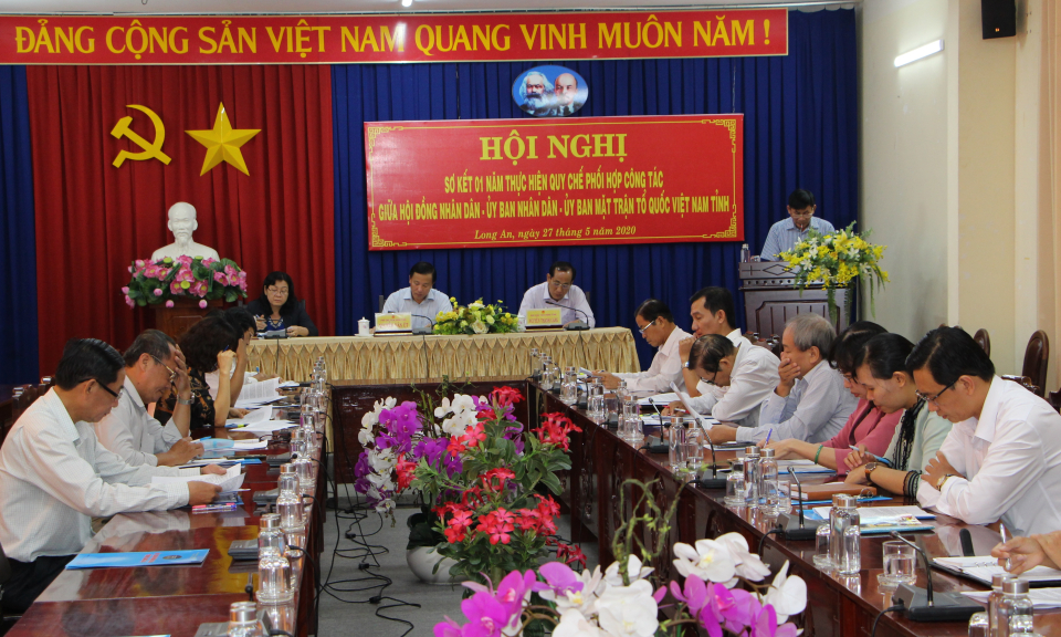 Hội nghị sơ kết 1 năm thực hiện quy chế phối hợp giữa HĐND-UBND-UBMTTQVN tỉnh