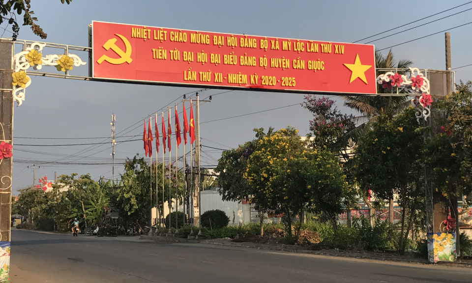 Kiểm tra công tác tuyên truyền đại hội Đảng tại Cần Giuộc