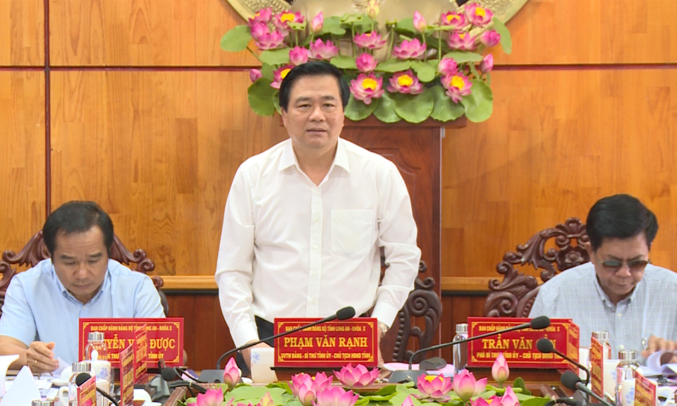 Ban thường vụ Tỉnh ủy làm việc với Ban thường vụ huyện ủy Châu Thành, Tân Thạnh