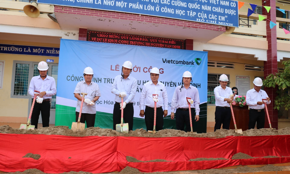Mộc Hóa: Khởi công xây dựng trường Tiểu học Nguyễn Văn Dinh