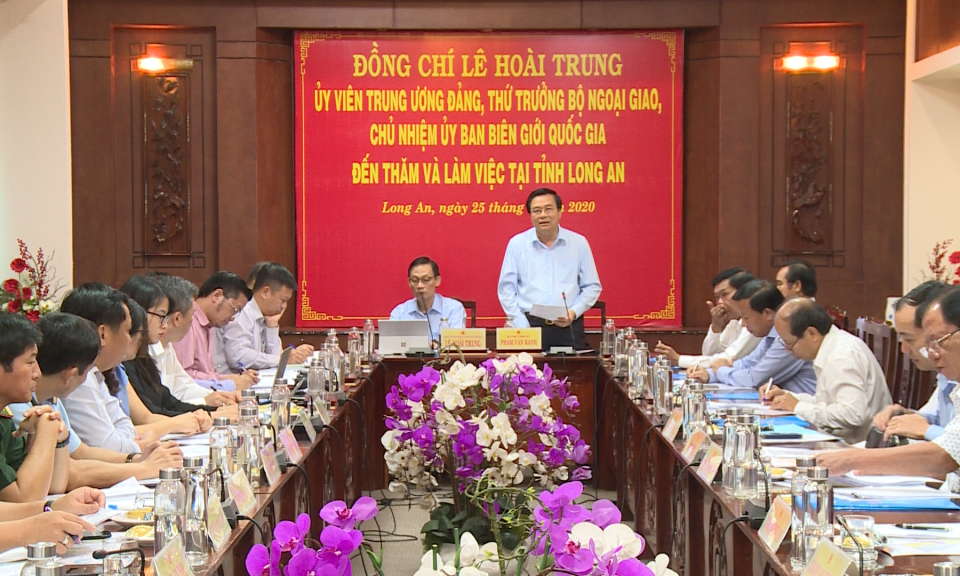 Thứ trưởng Bộ ngoại giao Lê Hoài Trung làm việc với tỉnh Long An về công tác đối ngoại