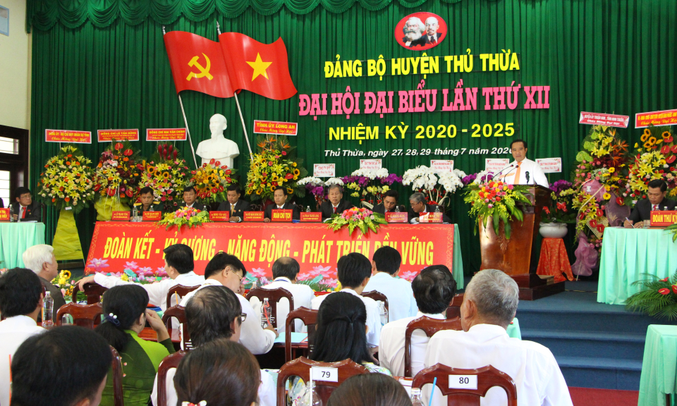Khai mạc Đại hội đại biểu Đảng bộ huyện Thủ Thừa lần thứ XII, nhiệm kỳ 2020 – 2025