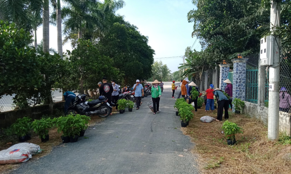 Hội LHPN huyện Đức Huệ trồng cây xây dựng “Tuyến đường xanh – sạch – đẹp”