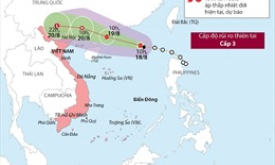 Đường đi của cơn bão số 4 trên Biển Đông